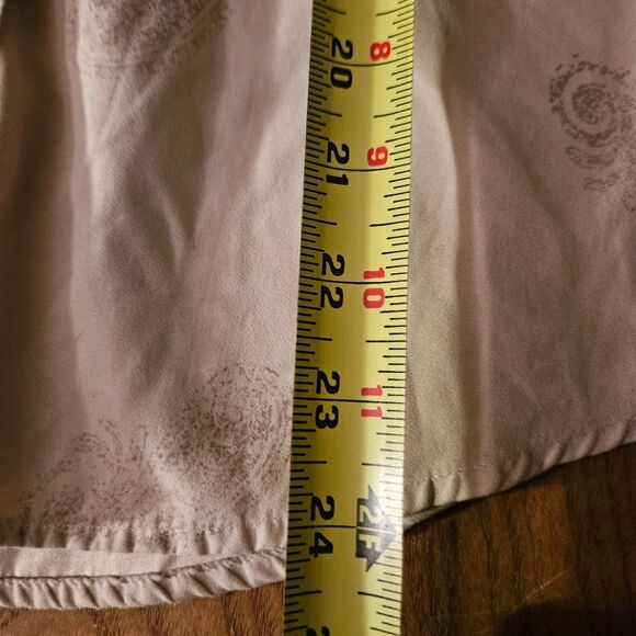 Bit & Bridle Horse Print Button-Down Shirt – Women's Medium – Cream Faux Suede - Picture 6 of 7